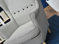 Designerski fotel skandynawski MALMO pepitka - komfortowe siedzisko