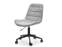 Krzesło obrotowe pikowane w stylu vintage ELIOR szary-czarny