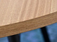 Designerski okrągły stół drewniany EMT WOOD jesion-czarny - jesionowy blat
