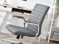 Fotel biurowy ze skóry ekologicznej CRUZ szary - nowoczesna forma
