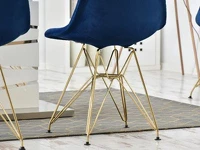 Krzesło  MPC ROD TAP GRANAT welur glamour na złotej nodze - złota podstawa