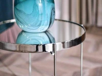 Mały lustrzany stolik IBIA S CHROM okrągły w stylu glamour - nowoczesna forma