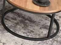 Zestaw stolików KODIA orzech vinatge na czarnej nodze ze stali - okrągła podstawa
