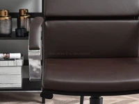 Fotel biurowy BOND BRĄZOWY ze skóry z ergonomicznym oparciem - wygodne siedzisko