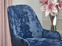 Krzesło MIO RING GRANATOWE WELUR CHROM - gruby welur z długim włosiem