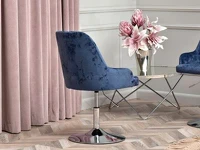 Krzesło MIO RING GRANATOWE WELUR CHROM w aranżacji