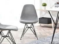 Designerskie krzesło MPC ROD TAP SZARY welur + noga czarna - subtelna bryła